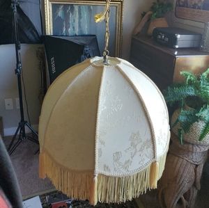 Vintage Boudoir Fringed Fabric Swag Lamp Victorian style